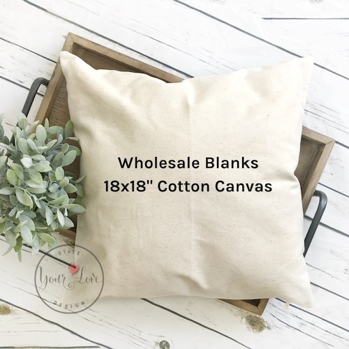 12x12 Blank Pillow Covers 10oz WHITE or NATURAL Wholesale Etsy