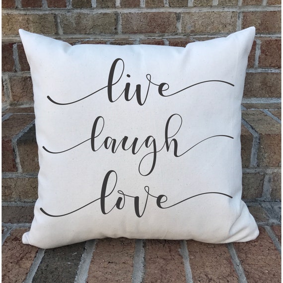 Live Laugh Love Inspirational Pillow Personalized Throw Etsy