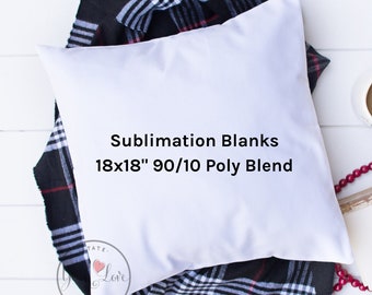 18x18 | WHITE or NATURAL Poly/Cotton Canvas Pillow Blank Wholesale | Dye Sublimation, Stencils, Embroidery, HTV | Washable + Wrinkle Free