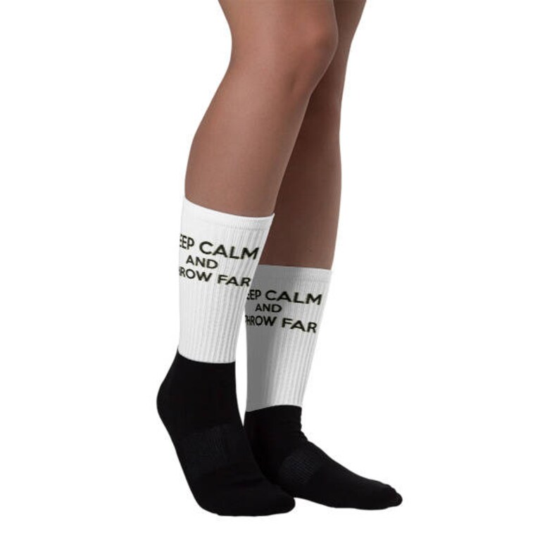Track /& Field Keep Calm Throw Far Thrower Black foot socks- Shot Put Hammer Discus Javelin Throw Socks Gift