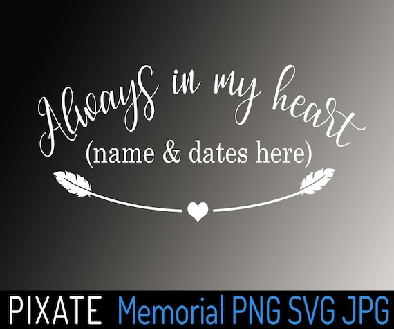 Memorial SVG instant download In Loving Memory Of commercial use vector clip art Forever In My Heart SVG Cut File