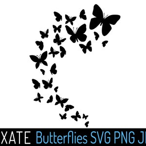 Fliegen Schmetterlinge Silhouette SVG PNG JPG, Schmetterling Digitale Dateien, Schmetterlinge Clipart