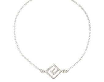 Greek Key Bracelet Meander in .925 Sterling Silver, Greek Key, Greek Key Necklace, Greek Necklace, Greek Jewelry, Ethnic Jewelry, Meander