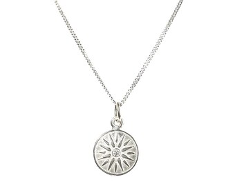 Vergina Sun Pendant Necklace, Vergina Sun, Greek Jewelry, Greek Necklace, Greek Pendant, Symbolic Pendant, Sun Charm, Greek God Helios