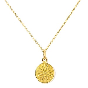 Vergina Sun Pendant Necklace, Vergina Sun, Greek Jewelry, Greek Necklace, Greek Pendant, Symbolic Pendant, Sun Charm, Greek God Helios