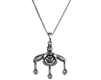 Ancient Greek Minoan Bees Pendant Mélissa in Oxidized Sterling Silver, Greek Bee Pendant, Greek Bee Necklace, Greek Jewelry, Malia Bees