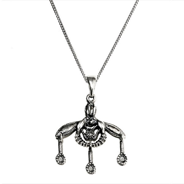 Ancient Greek Minoan Bees Pendant Mélissa in Oxidized Sterling Silver, Greek Bee Pendant, Greek Bee Necklace, Greek Jewelry, Malia Bees