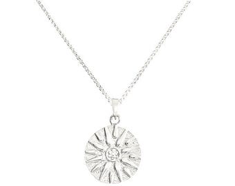 Greek Vergina Sun Pendant Two-Sided in Sterling Silver, Vergina Sun, Greek Jewelry, Greek Necklace, Greek Pendant, Symbolic Pendant