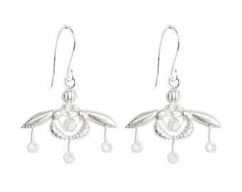 Ancient Greek Minoan Bees Earrings Mélissa in Sterling Silver or 24K Gold Vermeil, Greek Bees Earrings, Greek Earrings, Greek Jewelry