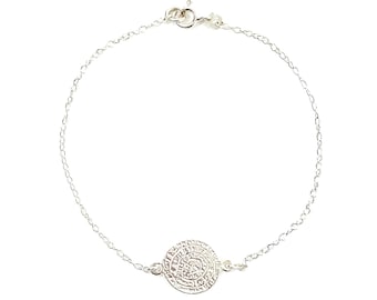 Phaistos Disc Bracelet in Sterling Silver or 24K Gold Vermeil, Phaistos Disc Bracelet, Phaistos Disk, Greek Bracelet, Greek Jewelry, Greece