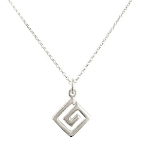 Greek Key Pendant Necklace Meander in .925 Sterling Silver, Greek Key Neckace, Greek Key Jewelry, Greek Jewelry, Greek Necklace, Meander