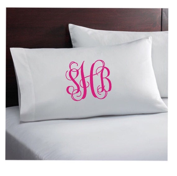 Monogrammed Pillowcase Monogram Pillow Case Customized Etsy