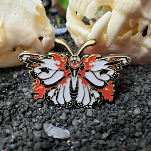 Monarch Enamel Pin - Disappear Pink Butterfly Gold Insect Black antique Blood