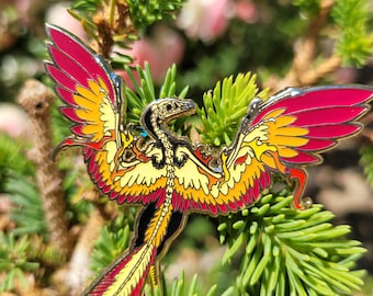 Disappear Archaeopteryx Pin - Enamel Pin Disappear Dinosaur Gift for Pin Collectors Early Bird Raptor Micro Jurassic