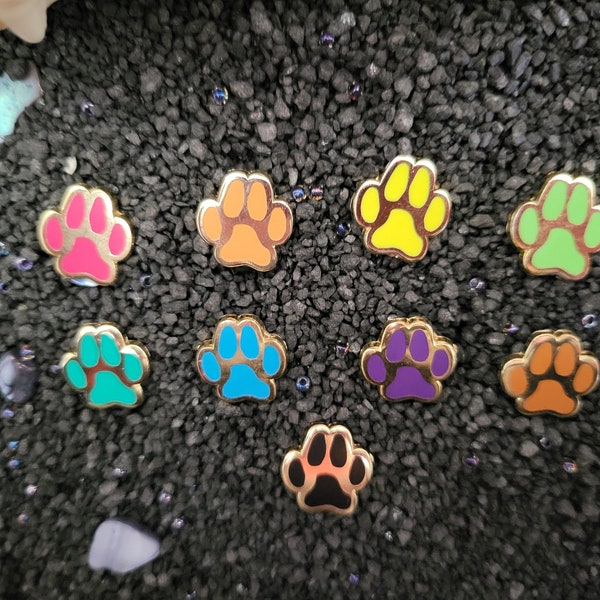 Mini Paw Print Enamel Pin puppy dog cat kitten kawaii cute lapel board filler