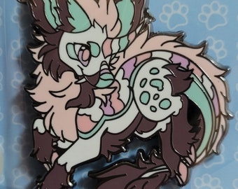 Kirin Fursona Pin - Mystical Magical Blue Pink ice Cream Vibes Chinese Unicorn Goat Enamel Pin Furry