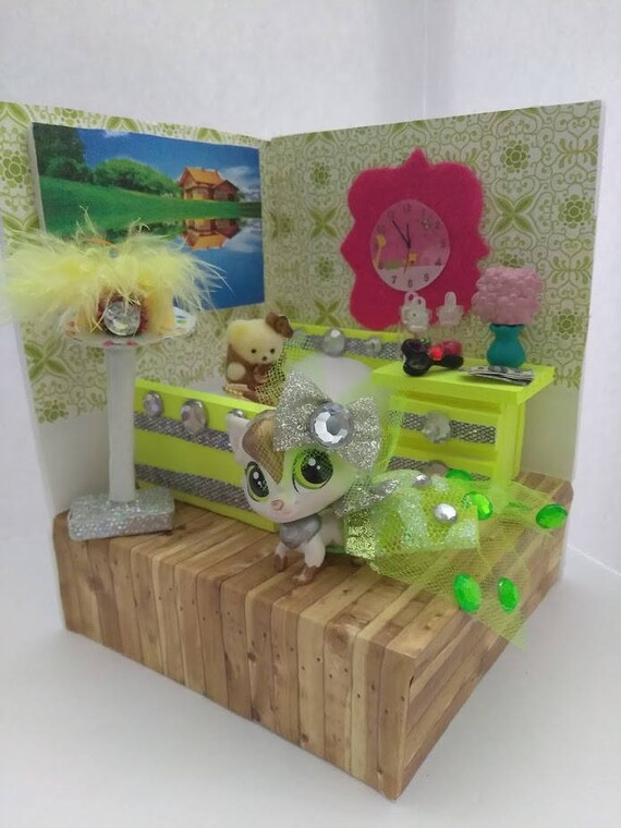 Littlest Pet Shop Lps Play Set Room Play Scene Toy Set Decorated Pets Toy Lps