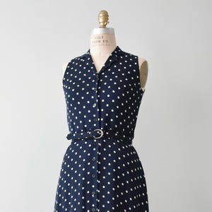 Vestido vintage de seda Ralph Lauren, vestido camisero de los 90 con botones delanteros y lunares.