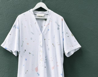 hand painted dress, splatter paint vintage cotton t-shirt dress