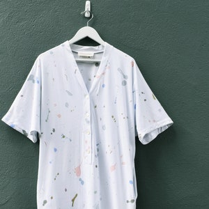 hand painted dress, splatter paint vintage cotton t-shirt dress