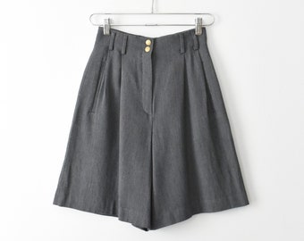 vintage high waisted gray tailored shorts