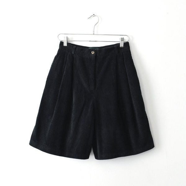vintage black corduroy high waisted shorts