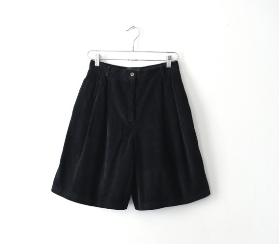 vintage black corduroy high waisted shorts - image 1