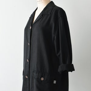 vintage tencel shacket, 90s black shirt jacket image 5