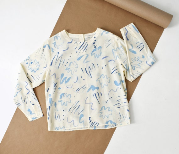 artist made hand-painted shirt, long sleeve upcyc… - image 7