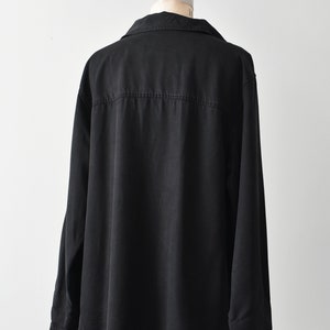 vintage tencel shacket, 90s black shirt jacket image 7