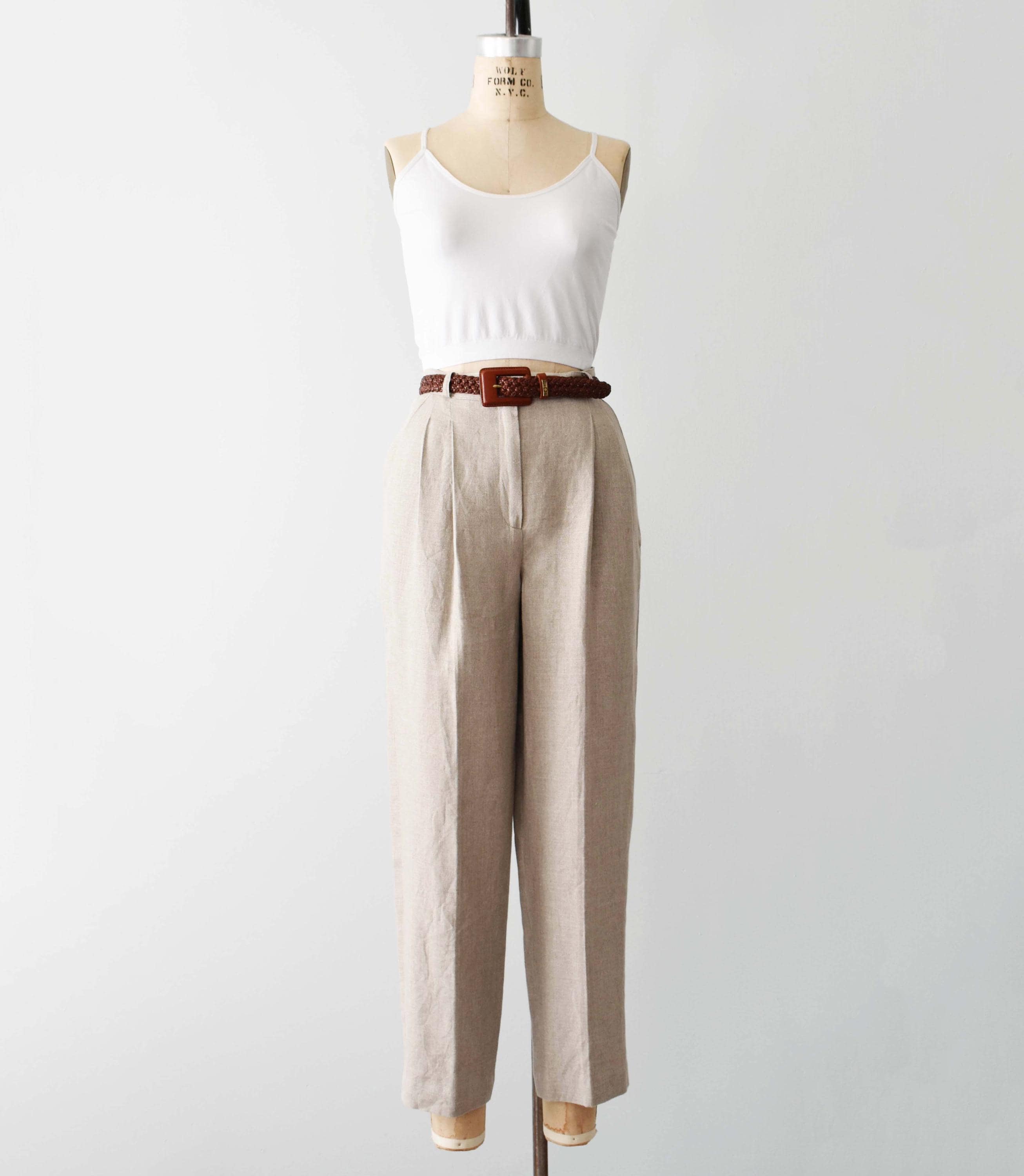 Linen Trousers Natural Beige 90’s～ F71855s.jpg