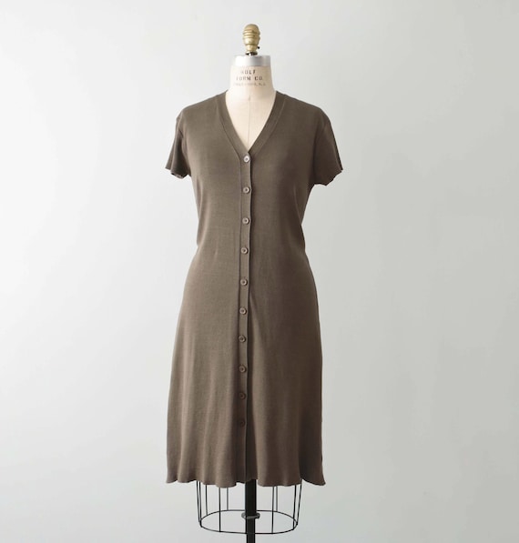 90s DKNY Knit Dress, Vintage Beige Short Sleeve Cardigan Dress - Etsy 90s DKNY Knit Dress, Vintage Beige Short Sleeve Cardigan Dress - Etsy