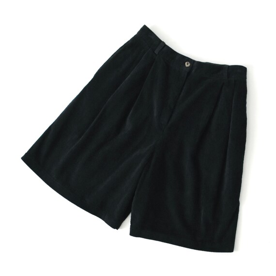 vintage black corduroy high waisted shorts - image 4