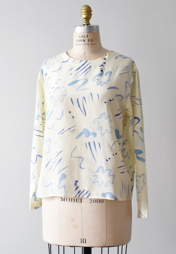 artist made hand-painted shirt, long sleeve upcyc… - image 4