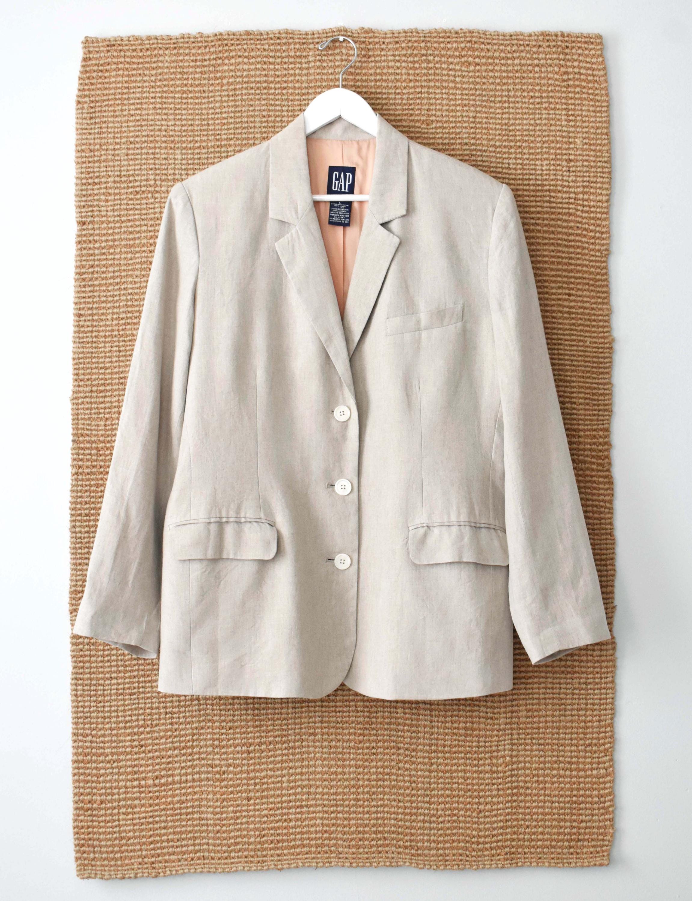 ジャケット・アウター 80s 90s EURO linen tailored jacket beige ジャケット・アウター 80s 90s EURO linen tailored jacket