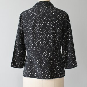 vintage 90s silk shirt, dot print button down blouse image 5