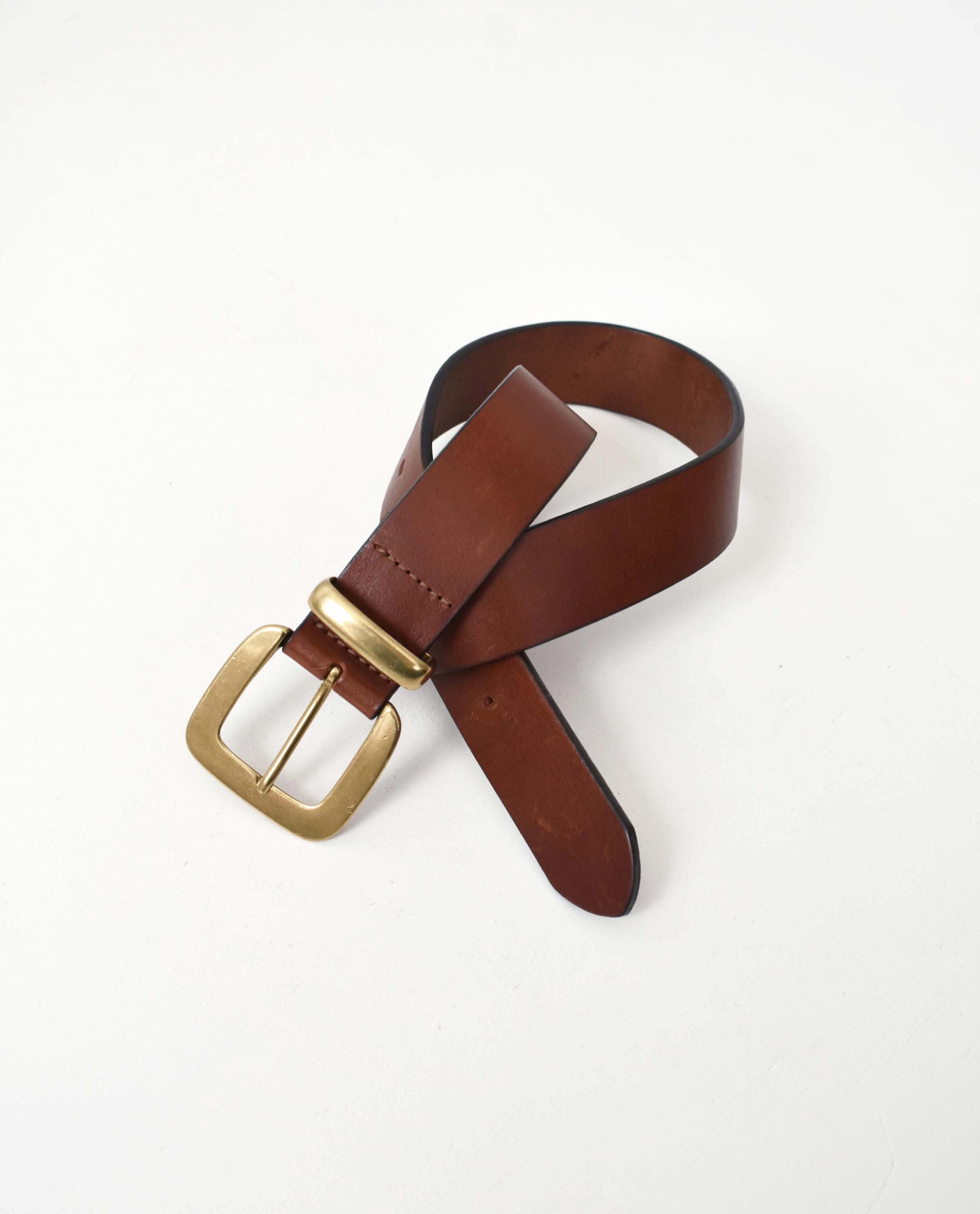 90s Gap Belt, Vintage Brown Leather Belt, Brass Buckle, M - Etsy display picture 1