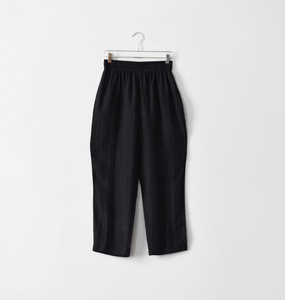 vintage silk high waisted easy pants, size M