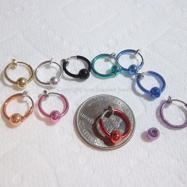 13mm Clip on Spring Action Fake HOOP Non-Pierced,Pierced Look Earrings,Jewelry Finding,Clip Component,1 pr, Plated #J718