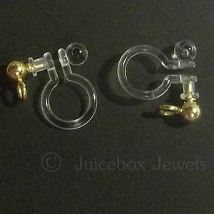 3/6/12 Pairs DIY Invisible Clip On Earring Finding,Stainless Steel Ball/loop,Gold Plated Non-Pierced,Hypo-allergenic,Craft Item,Finding Y184 image 1