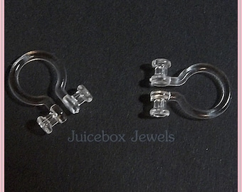 3/6/12 Pairs Invisible Clip On Earring Finding with 2 Post Slots, Non-Pierced,Hypo-allergenic, Craft Item, DIY Finding  Y333