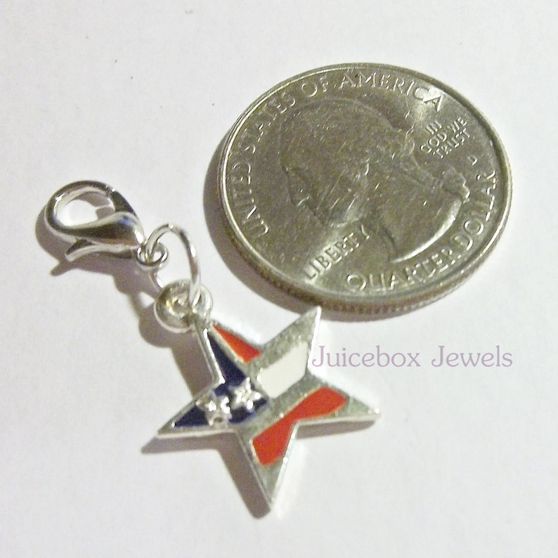 Zipper Pull,Shoes #Y148 Silver Plated Dangle Charm Marker,Pet Tags Star American USA FLAG Enamel Clip-on Lobster Clasp Link Bracelets