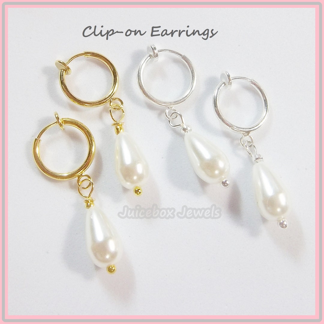 White Broque Perl Drop Errings With 18K White Gold Thick French Hooks For Sale