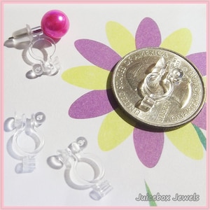 3 Pairs Invisible Clip On Earring Converters Finding for Post Earrings, Non-Pierced, Hypo-allergenic, Craft Item, DIY Plastic Finding  Y522