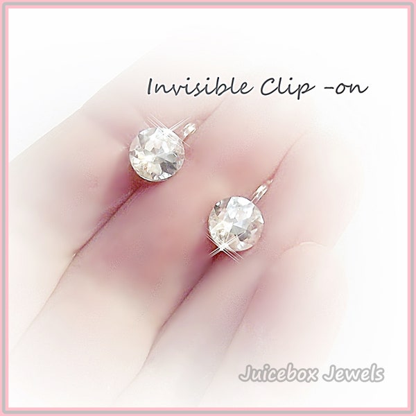 Rhinestone & Opal Clip On Earrings For Women - Non-Pierced Luxury Jewelry, Silver Plated
