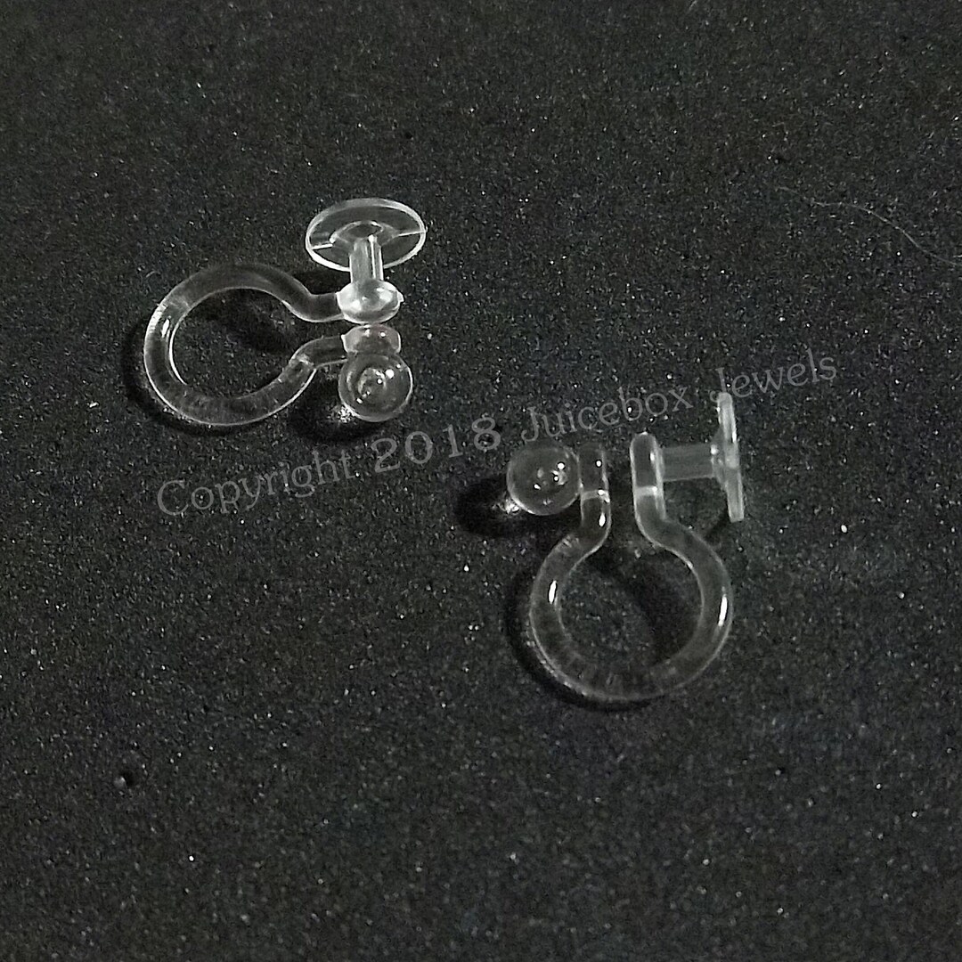 3/6/12 Pairs Invisible Clip on Earring Finding for Flat Backs, Non
