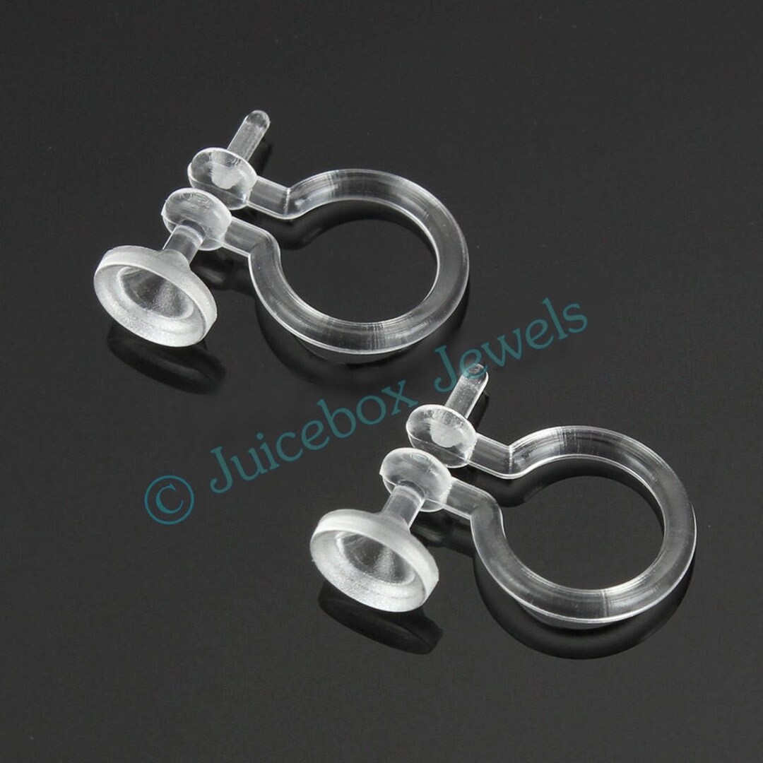 3/6/12 Pairs Invisible Clip on Earring Finding With Cup and Post, Non