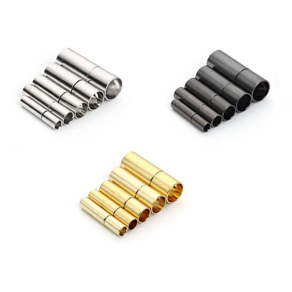 20Pcs Tube Magnetic Clasps Leather Cord End Cap Necklace Bracelet Jewelry Making