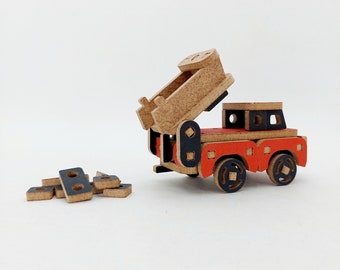 mini car Dump Truck, Wooden Toys for Children, Vehicle Car model, Gifts for Kids, Gifts for Boys, constructor toys, Vehicle Car model
