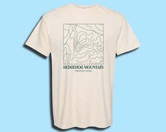 Hedgehog Mountain Topographic Adult Unisex Cotton Comfort Colors T-Shirt